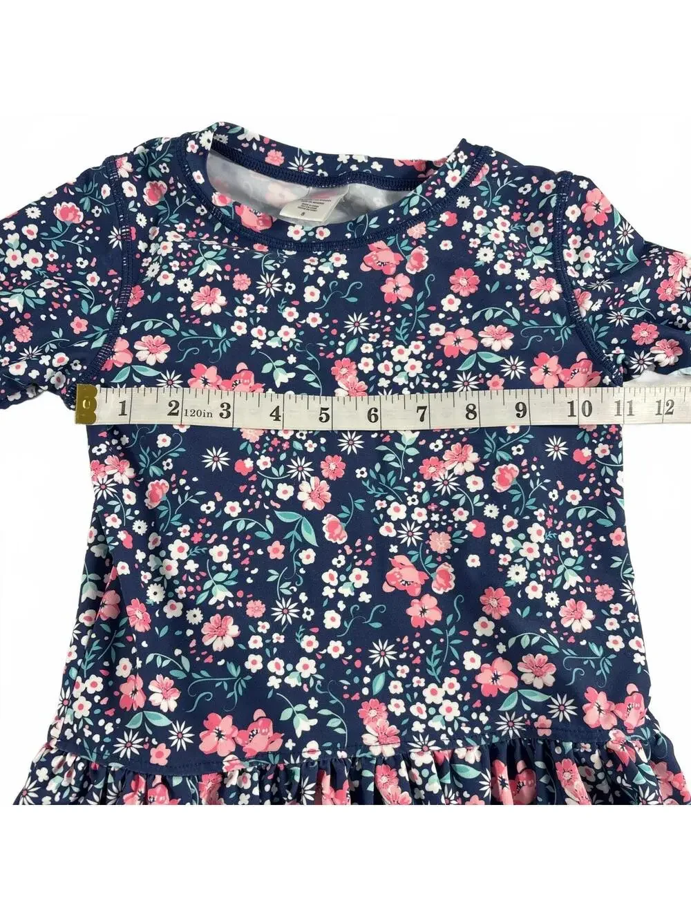 RuffleButts Girls Moonlit Meadow Floral Long Sleeve Rash Guard Set 5